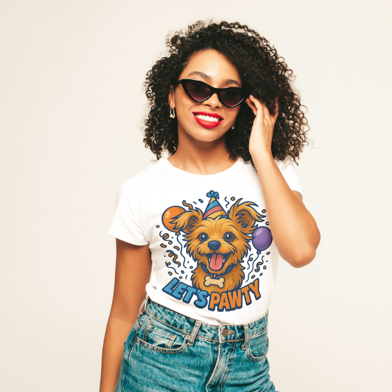 Let's Pawty - Unisex T-Shirts - Funny Birthday Celebrations