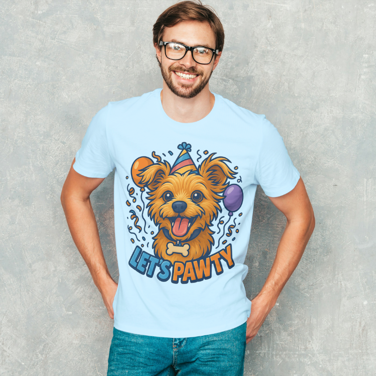 Let's Pawty - Unisex T-Shirts - Funny Birthday Celebrations