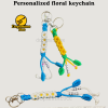 Personalized Flower Paracord Keychain with Personalized Message