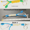 Personalized Flower Paracord Keychain with Personalized Message